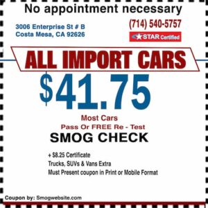 Smog Check Coupon Costa Mesa