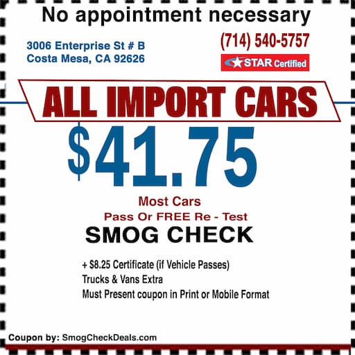 Smog Check Coupon